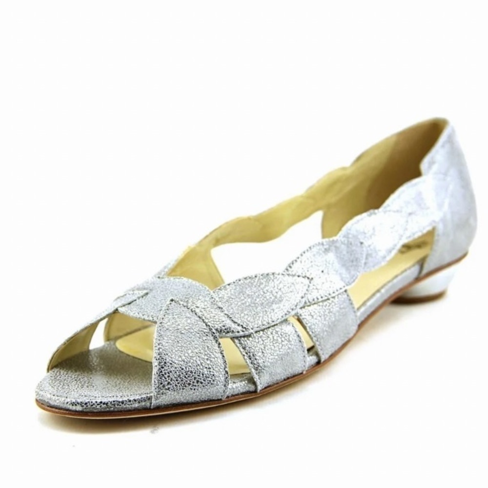 - Silver Amalfi by Rangoni Iside Leather Opentoe Sandals 9N